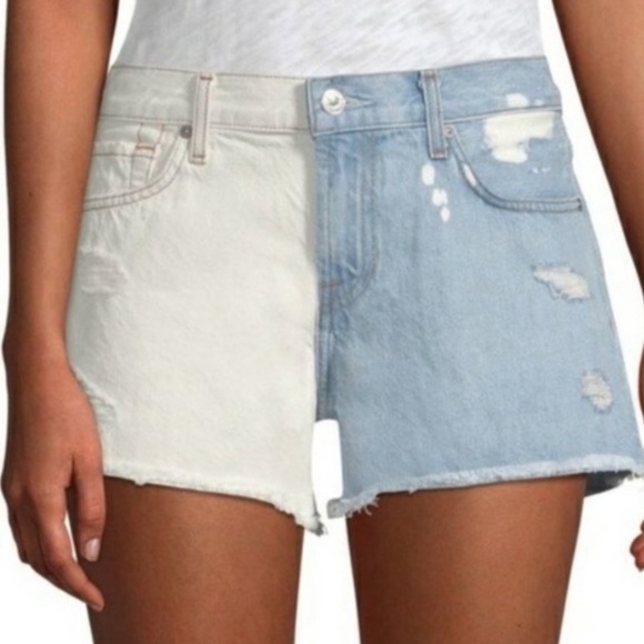 7 for all mankind two tone denim shorts - Picture 2 of 8
